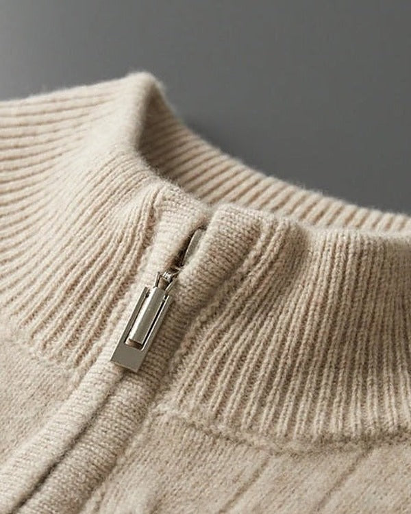 Men's Merino Wool Half-Zip Knit Jumper - photo 11