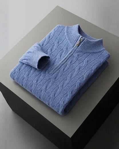 Men's Merino Wool Half-Zip Knit Jumper - photo 2