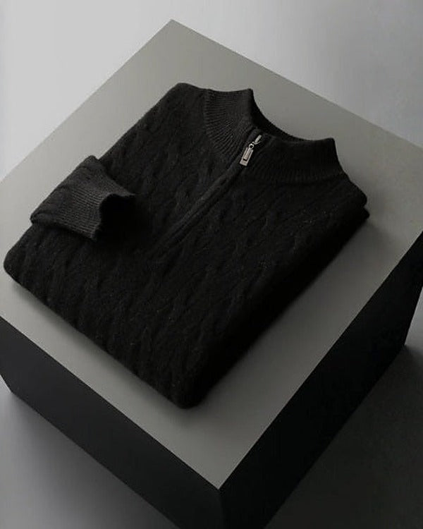 Men's Merino Wool Half-Zip Knit Jumper - photo 5