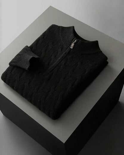 Men's Merino Wool Half-Zip Knit Jumper - photo 5