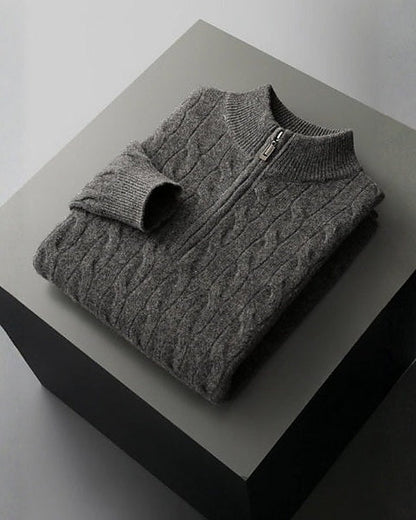 Men's Merino Wool Half-Zip Knit Jumper - photo 6