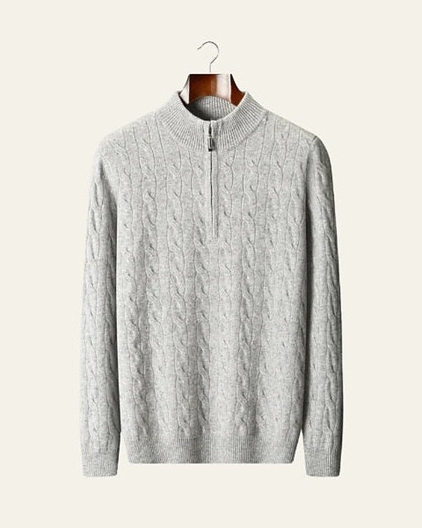 Men's Merino Wool Half-Zip Knit Jumper - photo 7
