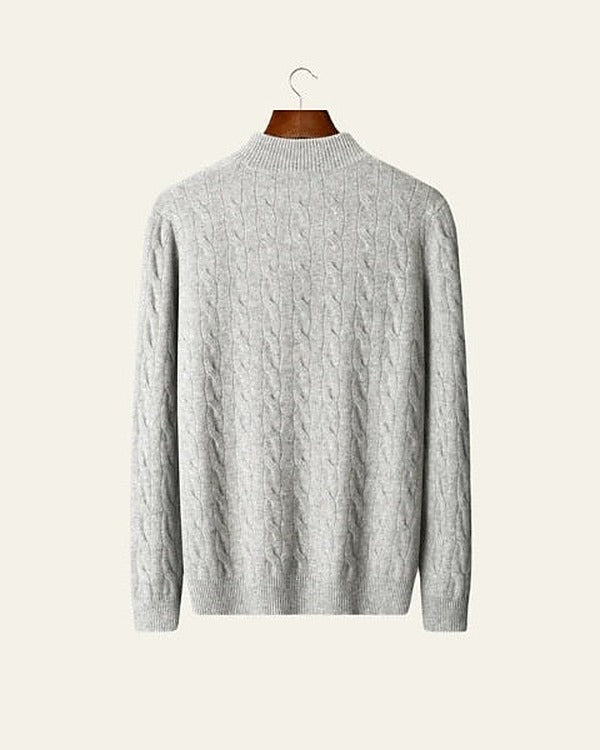 Men's Merino Wool Half-Zip Knit Jumper - photo 8