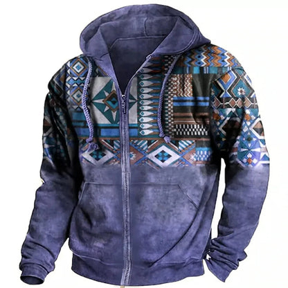 Men's Patterned Fleece-Lined Hooded Jacket - photo 7