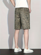 Men’s Shorts with Leaf-Pattern Print