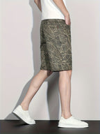 Men’s Shorts with Leaf-Pattern Print