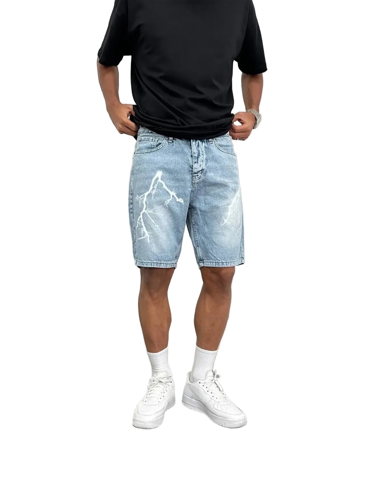 Men’s Shorts with Lightning Bolt Graphic