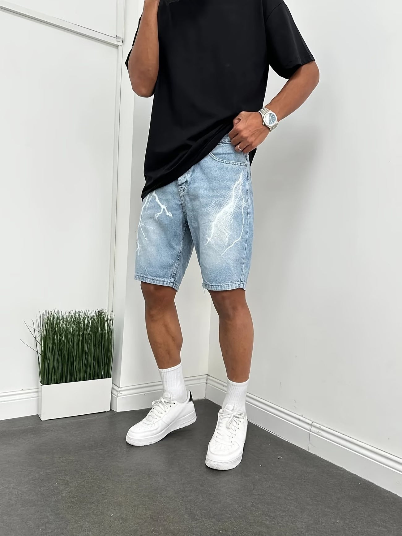 Men’s Shorts with Lightning Bolt Graphic