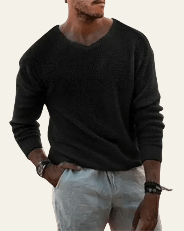 Men's Soft V-Neck Knit Jumper - photo 10