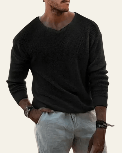 Men's Soft V-Neck Knit Jumper - photo 10