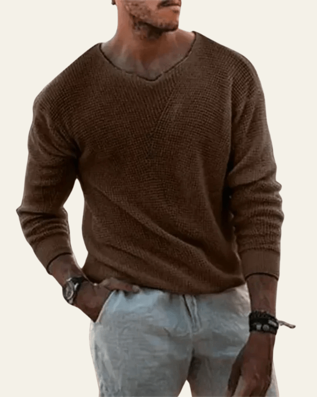Men's Soft V-Neck Knit Jumper - photo 9