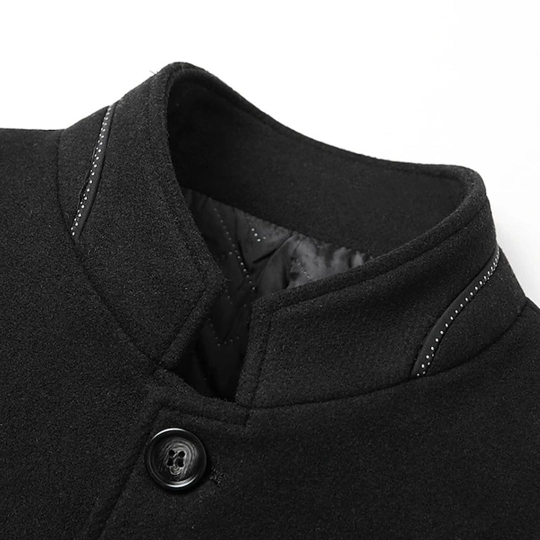 Men's Stand-Collar Wool Blend Coat - photo 10