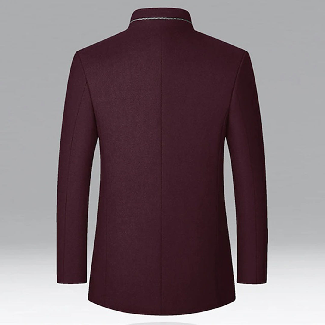 Men's Stand-Collar Wool Blend Coat - photo 12
