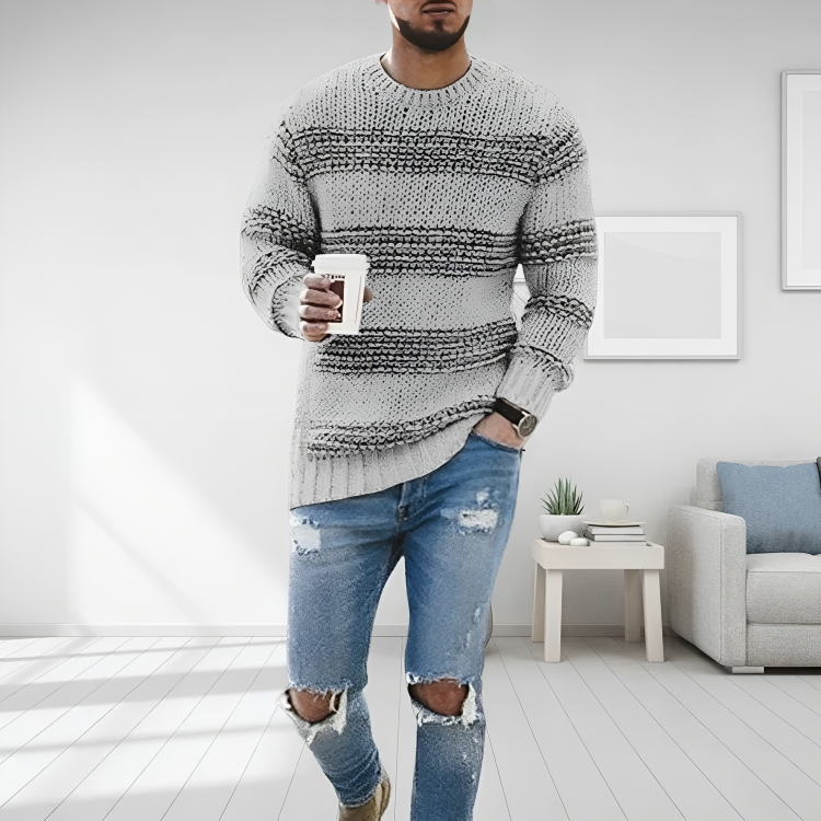 Men's Striped Knit Jumper - photo 1