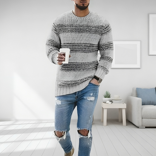 Men's Striped Knit Jumper - photo 1