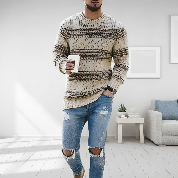 Men's Striped Knit Jumper - photo 4