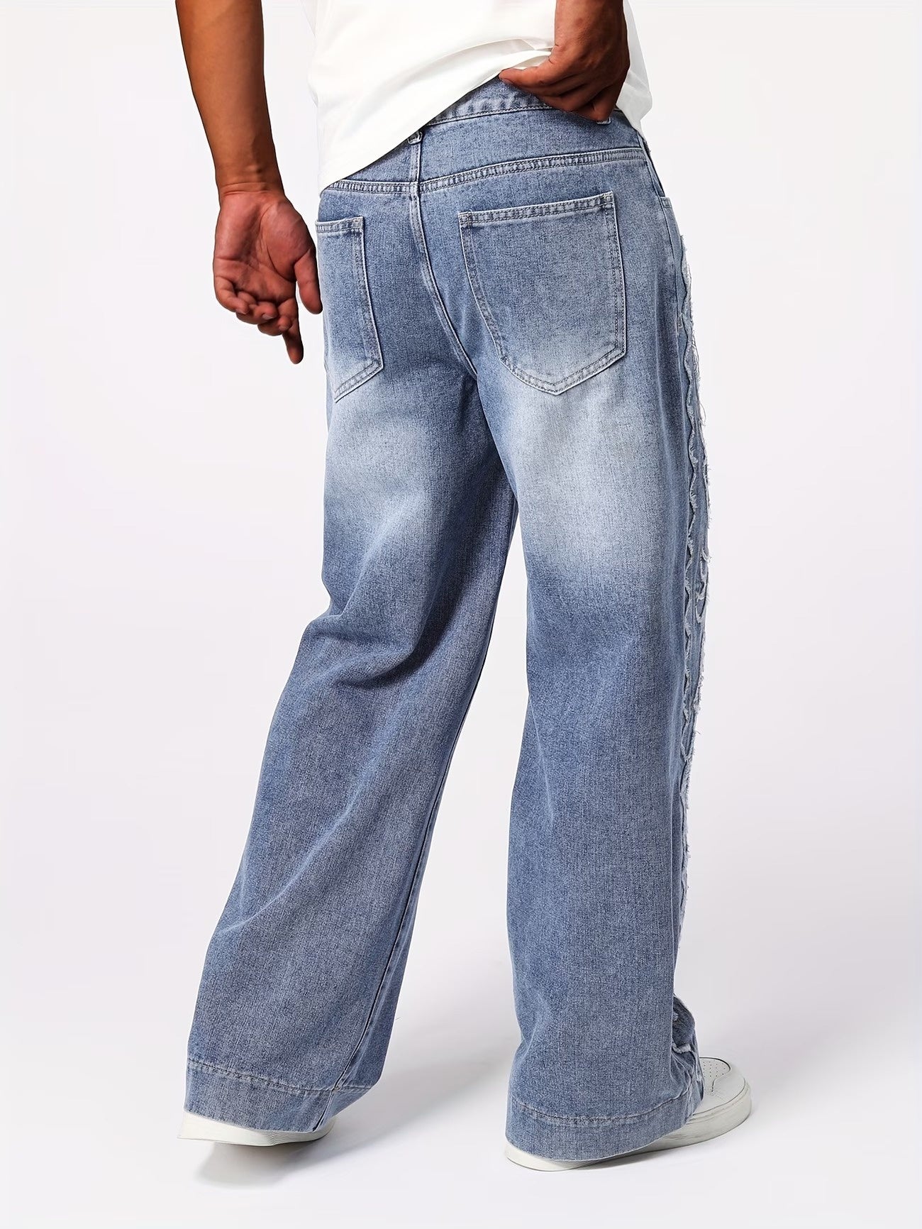 Men’s Wide-Leg Pants with Stitching