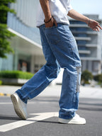 Men’s Wide-Leg Patchwork Pants