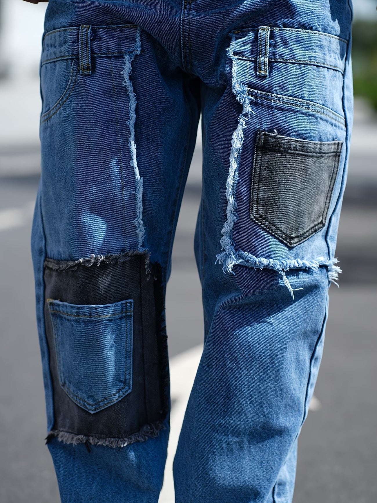 Men’s Wide-Leg Patchwork Pants