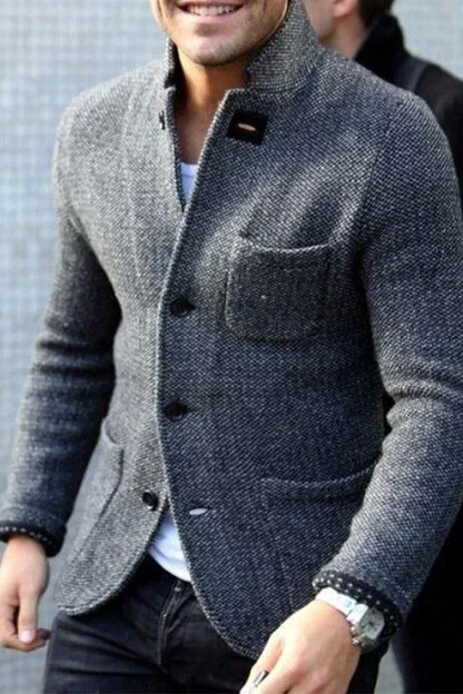 Men's Wool Blend Cardigan with Chest Pocket - photo 1