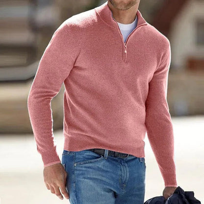 Men's Zip-Neck Knit Jumper - photo 1