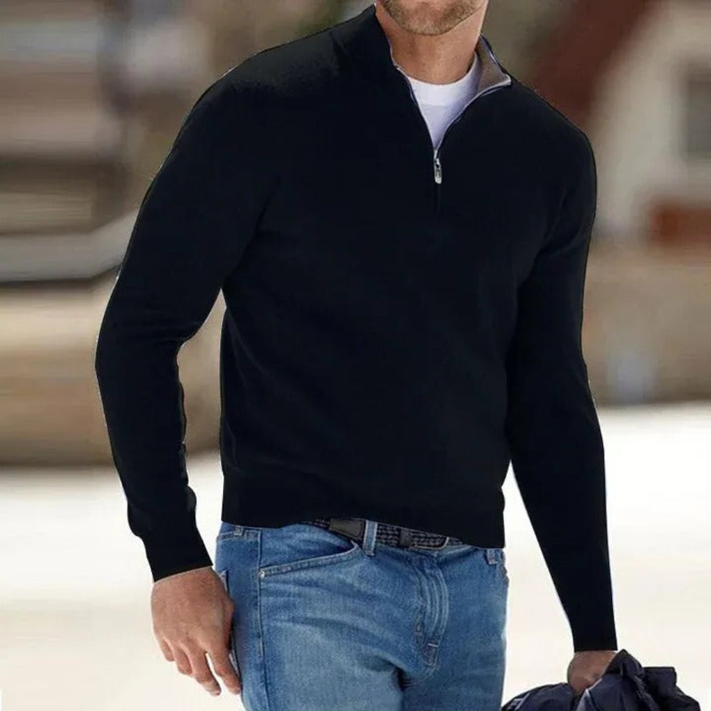 Men's Zip-Neck Knit Jumper - photo 6