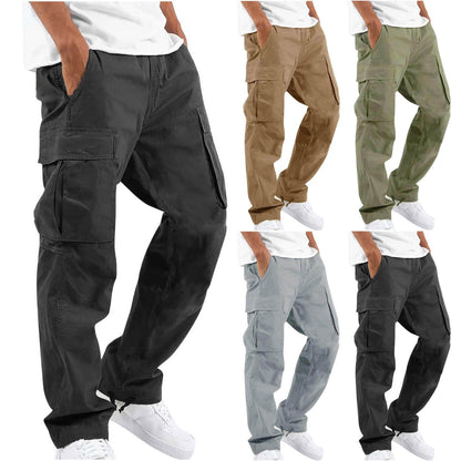 Men's Cargo Trousers with Elastic Waist