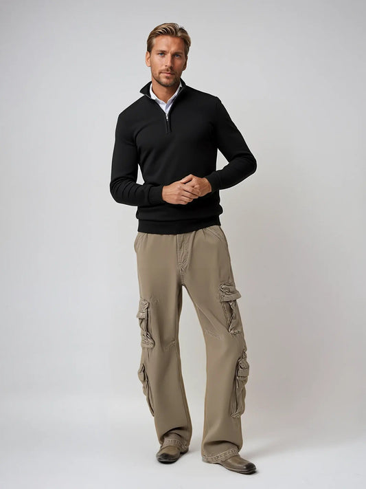 Men's Casual Half-Zip Sweater-2