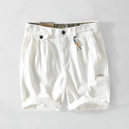 Men's Chino Shorts with Button Closure-3
