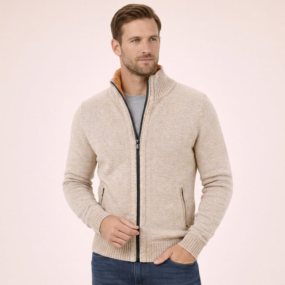 Men's Classic Full Zip Knit Sweater-4