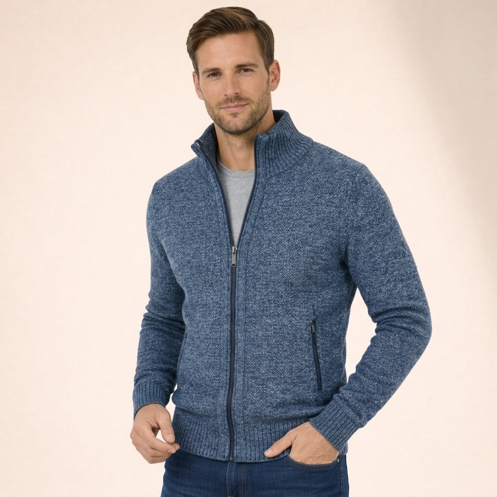 Men's Classic Full Zip Knit Sweater-1