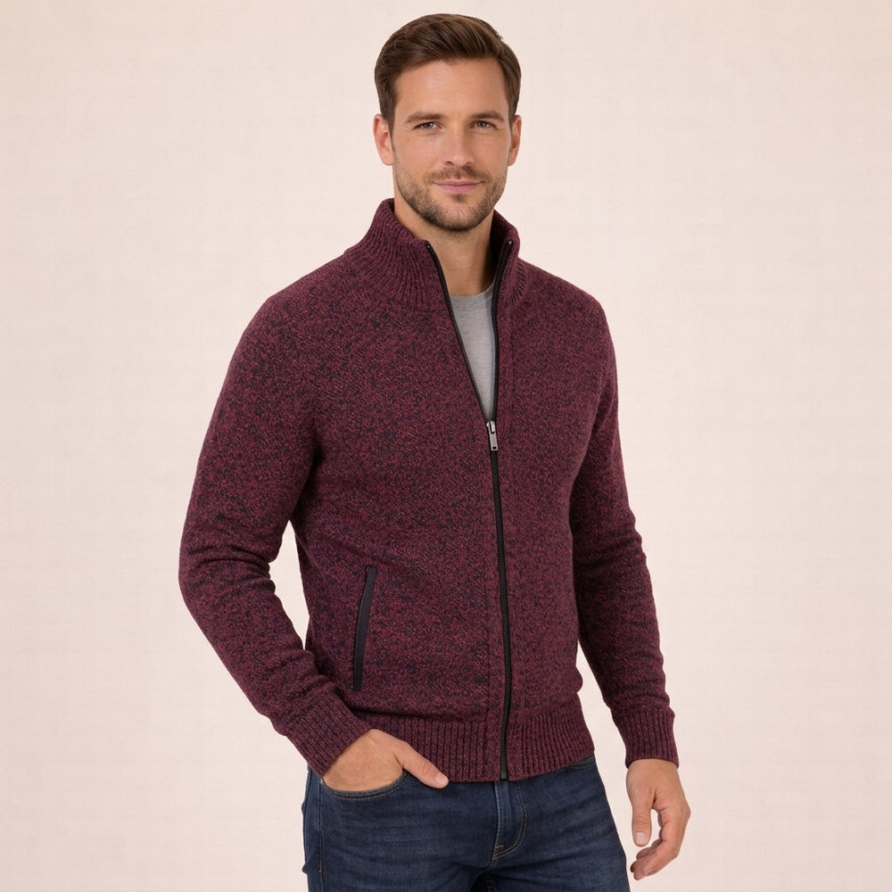 Men's Classic Full Zip Knit Sweater-6