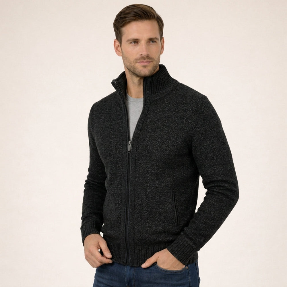 Men's Classic Full Zip Knit Sweater-2