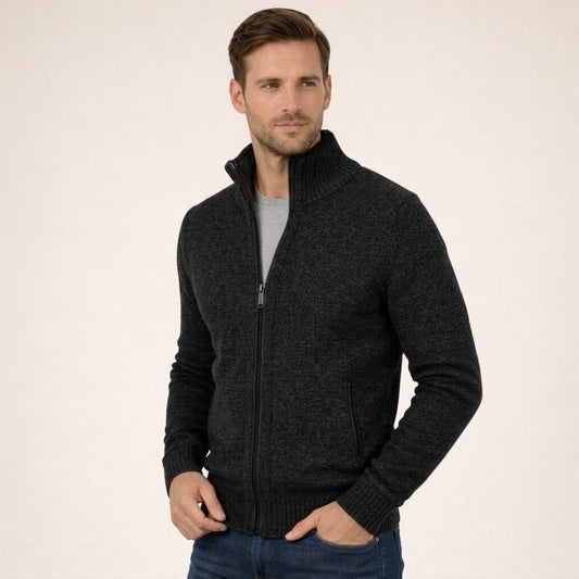 Men's Classic Full Zip Knit Sweater-2