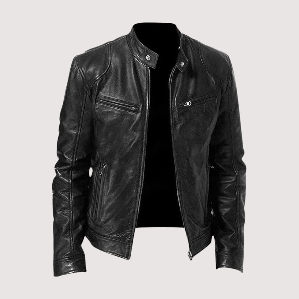 Men's Classic Leather Motorcycle Jacket-1