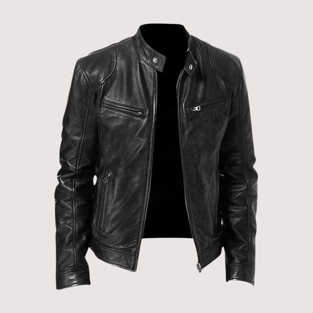 Men's Classic Leather Motorcycle Jacket-1