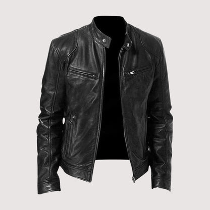 Men's Classic Leather Motorcycle Jacket-1