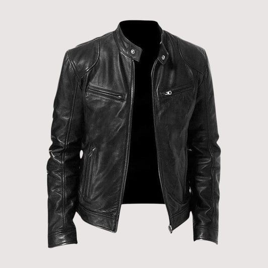 Men's Classic Leather Motorcycle Jacket-1