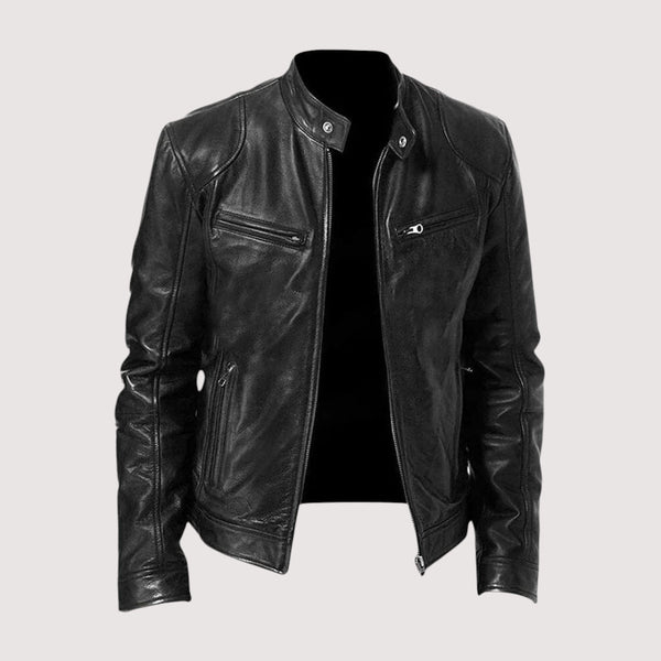 Men's Classic Leather Motorcycle Jacket-1