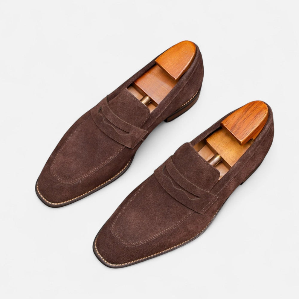 Men’s Classic Suede Penny Loafers-12