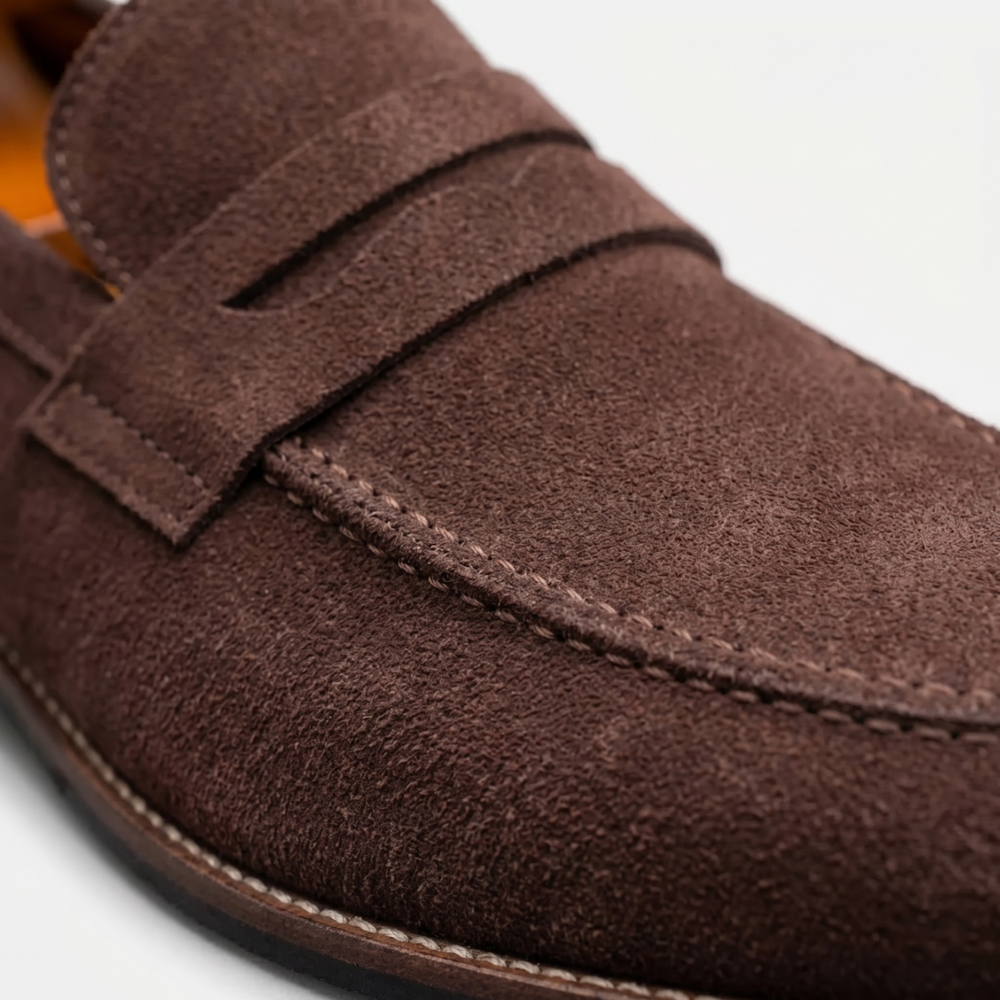 Men’s Classic Suede Penny Loafers-5