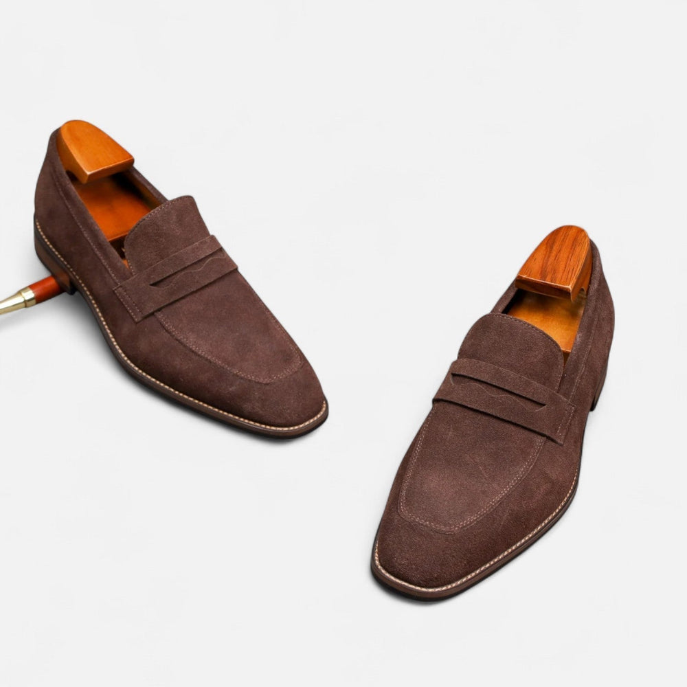 Men’s Classic Suede Penny Loafers-14