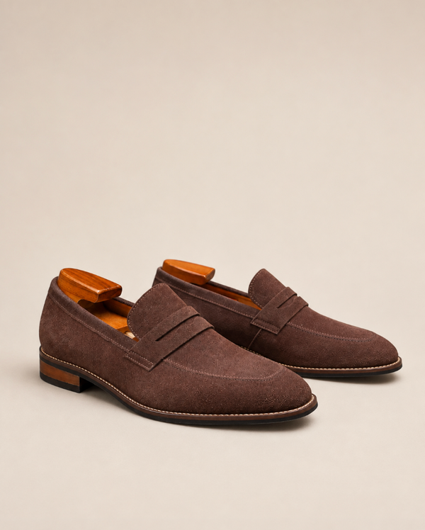 Men’s Classic Suede Penny Loafers-1