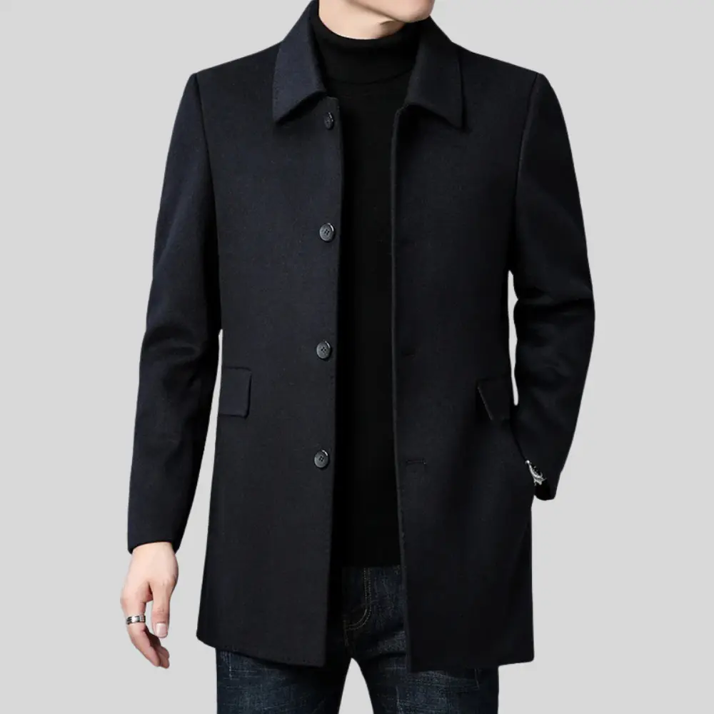 Men's Classic Wool Overcoat-3