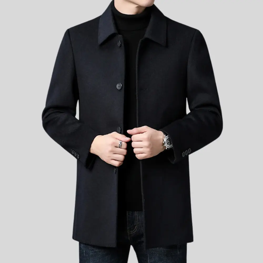 Men's Classic Wool Overcoat-4