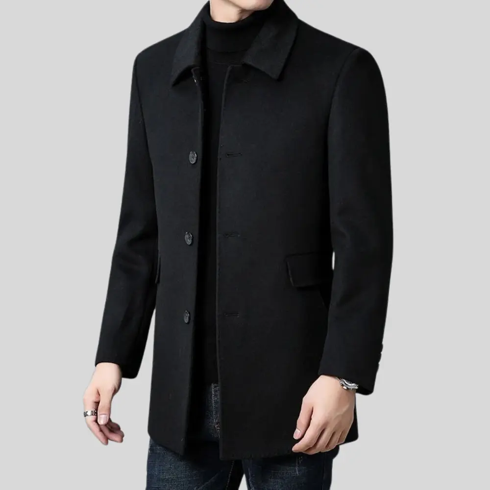Men's Classic Wool Overcoat-5
