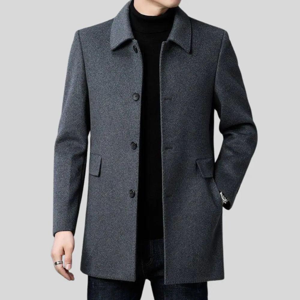Men's Classic Wool Overcoat-8