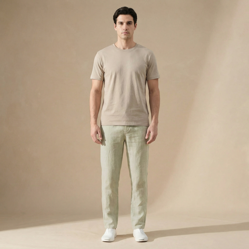 Men's Color-Block Straight-Leg Pants-2