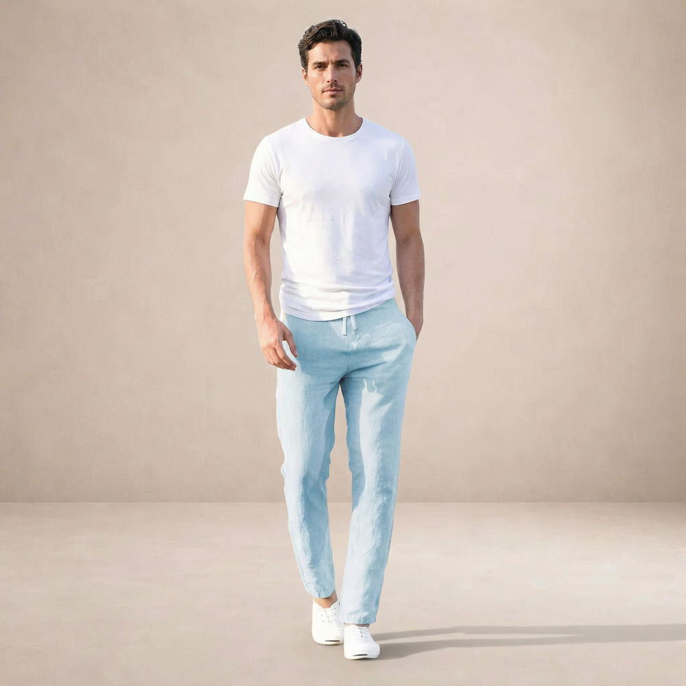Men's Color-Block Straight-Leg Pants-7