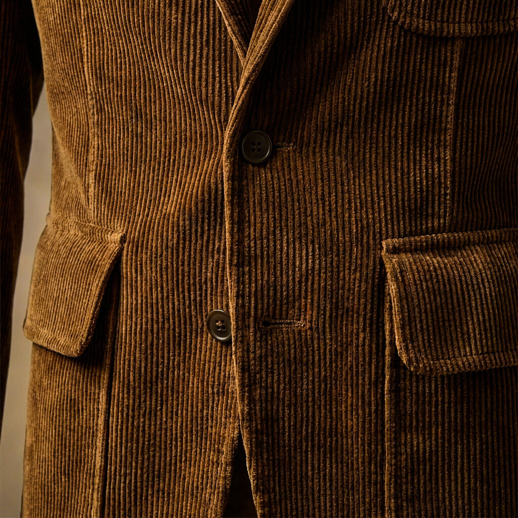 Men's Corduroy Blazer with Notch Lapels